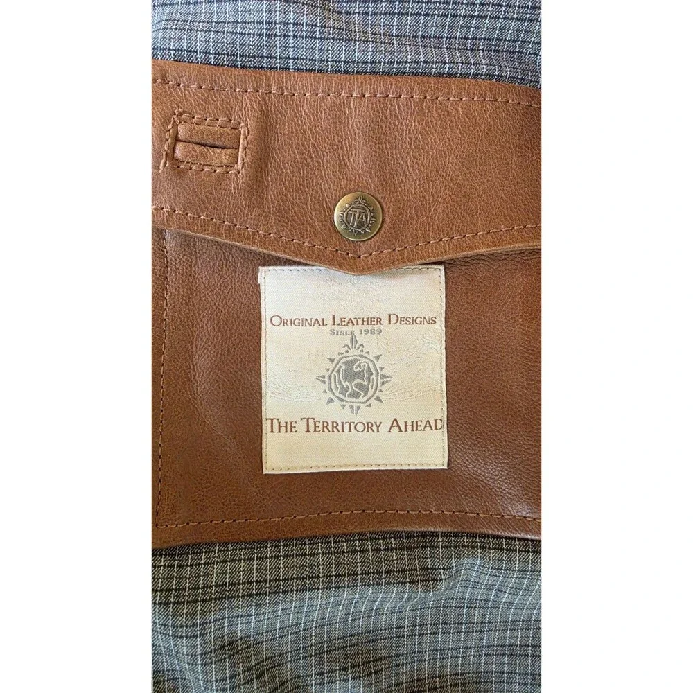 Territory Ahead Men's Brown Leather Jacket Size Medium - Picture 4 of 13